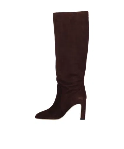 Stuart Weitzman 85mm Block-heel Suede Boots In Brown