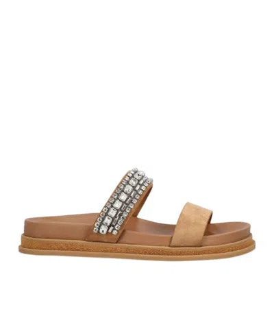 Jimmy Choo Jadi Crystal-embellished Suede Slides In Brown