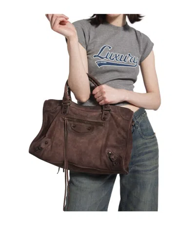 Balenciaga Le City Medium Tote Bag In Red