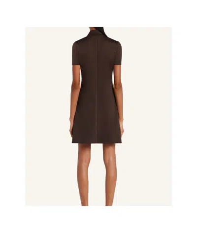 Courrèges Mini Dress With High Collar And Pockets In Brown