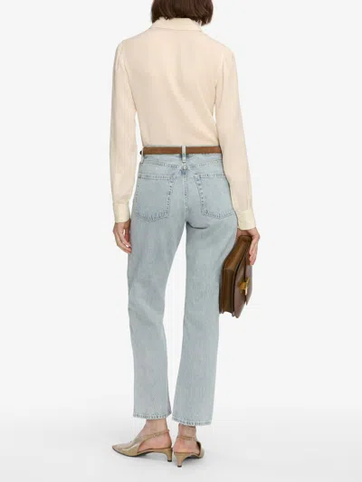 Frame Mid-rise Straight-leg Jeans In Blue