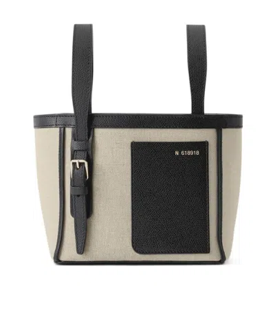 Valextra Soft Canvas Bucket Micro Bag
