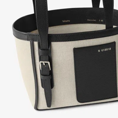 Valextra Soft Canvas Bucket Micro Bag