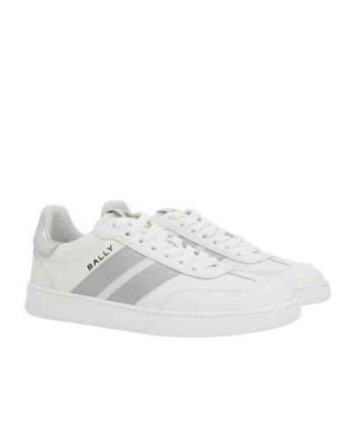 Bally Roget Sneakers In Smooth Leather In White