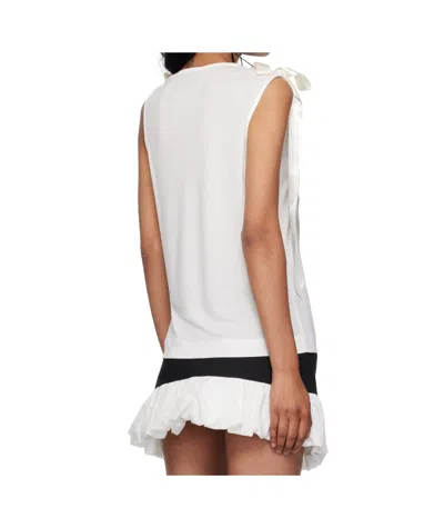 Simone Rocha Off-white Bow Ribbon Tail Tank Top In White