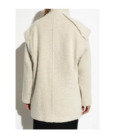 Iro Asymmetric-closure Wool-blend Oversized Coat In Brown