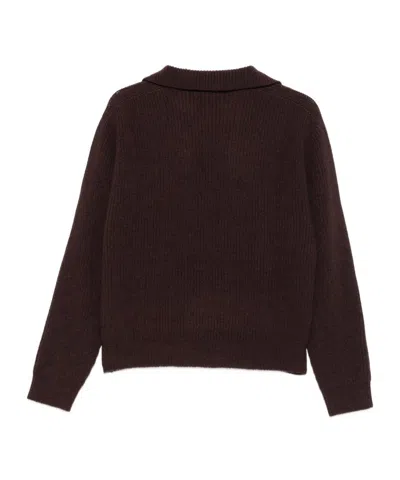 Alysi Women Brown Ribbed Wool Sweater, S Luxury Sweaters & Knitwear For Women Darveys In Black