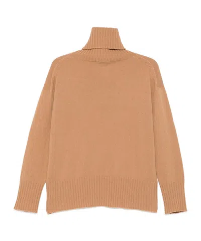 Alysi Wool Turtle-neck Sweater In Brown