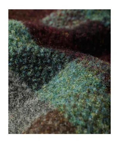 Ps By Paul Smith Teal Jacquard Check Wool Zip Jacket Multicolour In Green