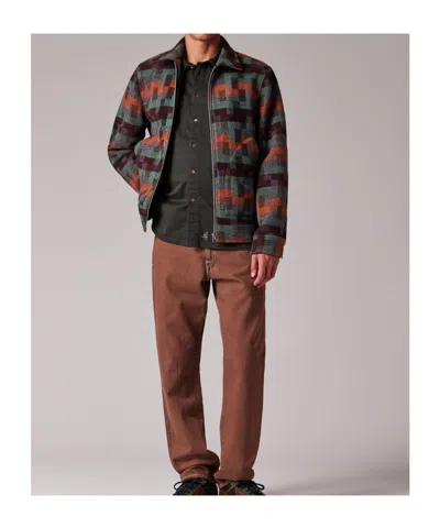 Ps By Paul Smith Teal Jacquard Check Wool Zip Jacket Multicolour In Green