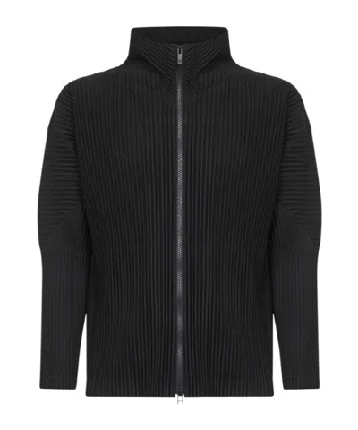 Issey Miyake Black Basics Zipup Cardigan July Jacket In Black