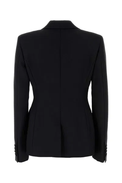 Moschino Tailored Wool Blazer Featuring Structured Shoulders In Black