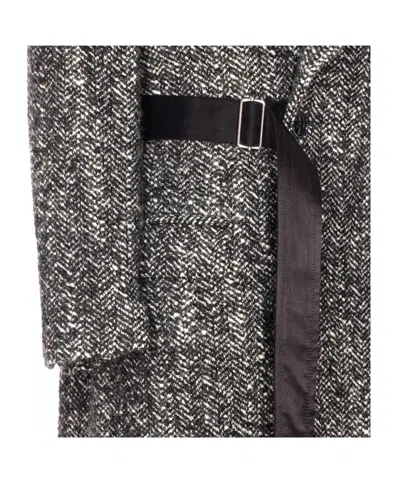 Isabel Marant Double-breasted Coat Belted Waist In Gray