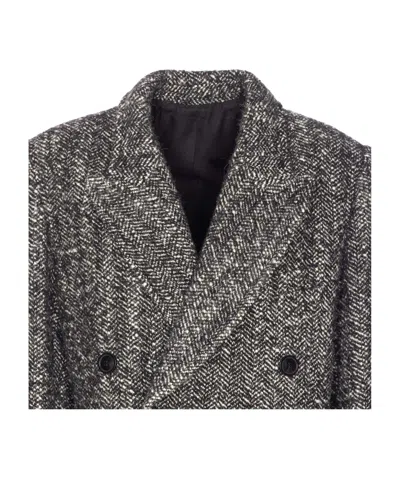 Isabel Marant Double-breasted Coat Belted Waist In Gray