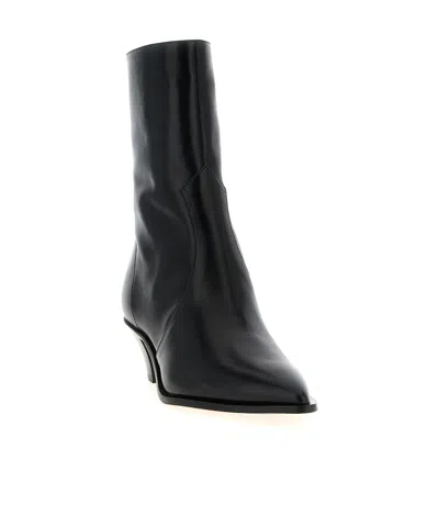 Aquazzura Ankle Boots With Block Heel And Pointed Toe In Black