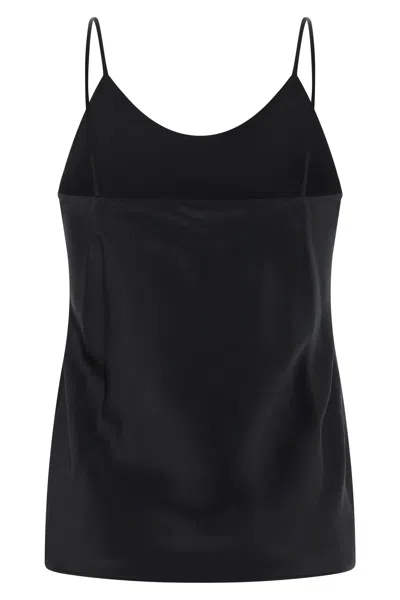Max Mara Pattern Strap Top Plain In Black
