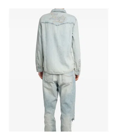 Zadig & Voltaire Womens Light Blue Saby Flap-pocket Denim Shirt In Multi