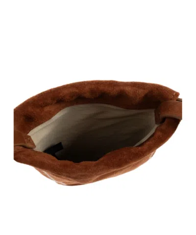Marni Drawstring Suede-leather Cross Body Bag In Brown