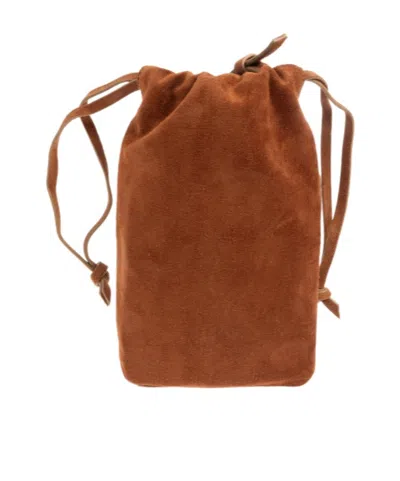 Marni Drawstring Suede-leather Cross Body Bag In Brown
