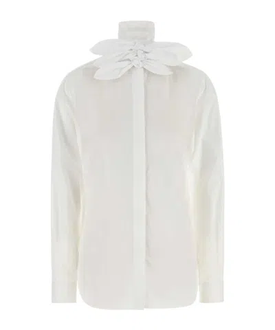 Moschino Cotton Poplin Jacquard Shirt In White