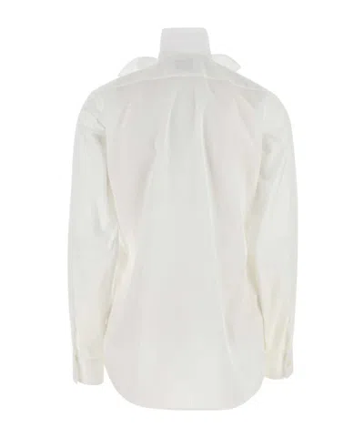 Moschino Cotton Poplin Jacquard Shirt In White