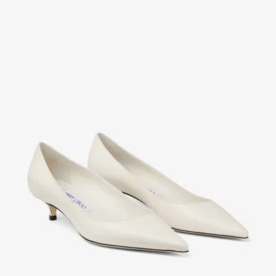 Jimmy Choo Amelia Leather Kitten-heel Pumps In Neutral