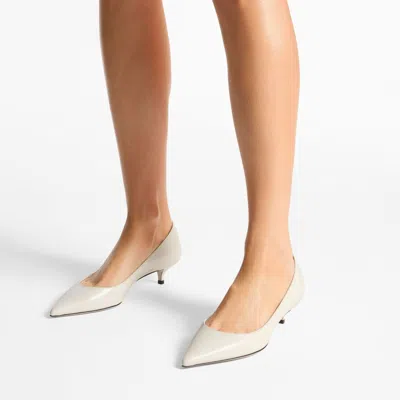 Jimmy Choo Amelia Leather Kitten-heel Pumps In Neutral