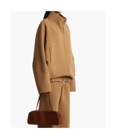 Khaite Garrett High-neck Bomber Jacket In Brown