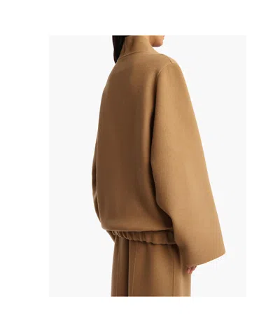 Khaite Garrett High-neck Bomber Jacket In Brown