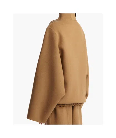 Khaite Garrett High-neck Bomber Jacket In Brown