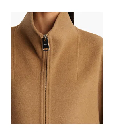 Khaite Garrett High-neck Bomber Jacket In Brown