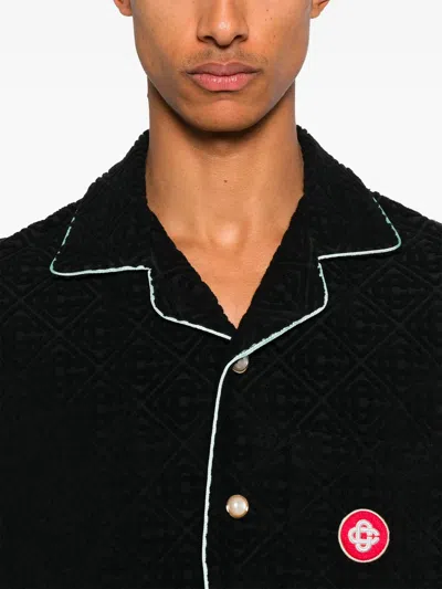 Casablanca Mens Towelling Monogram Shirt In Black