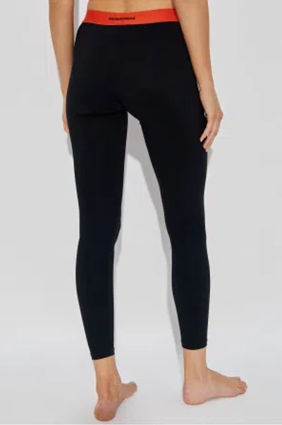 Dsquared2 Logo-waistband Leggings In Black
