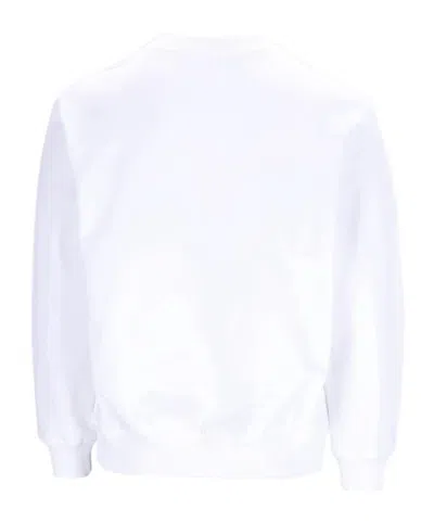 Casablanca Printed Crew Neck Sweatshirt In White