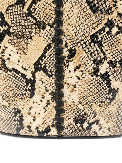 Isabel Marant Snakeskin Pattern Shoulder Bag With Structured Design In Brown