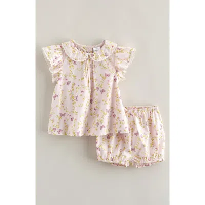Nordstrom Flutter Top & Bloomers Set In Pink