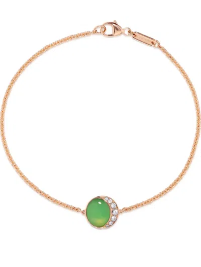 David Morris 18k Rose Gold Fortuna Chrysoprase And Diamond Bracelet In Green