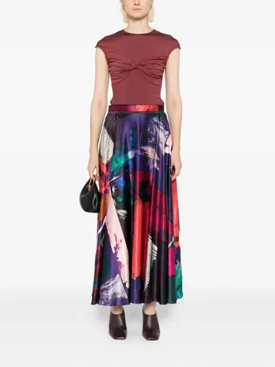 Roksanda Ameera Printed Silk-satin Midi Skirt In Multi