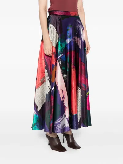 Roksanda Ameera Printed Silk-satin Midi Skirt In Multi