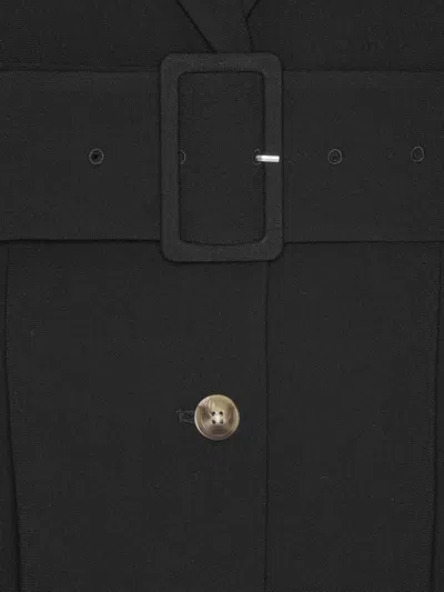 Rotate Birger Christensen Black Blazer With Belt Rotate In Black