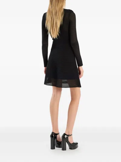 Rotate Birger Christensen Knitted Flared Mini Dress In Black