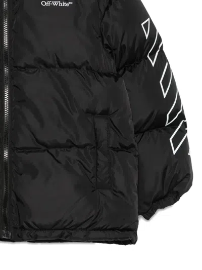 Off-white Kids Black Bookish Down Jacket In Black
