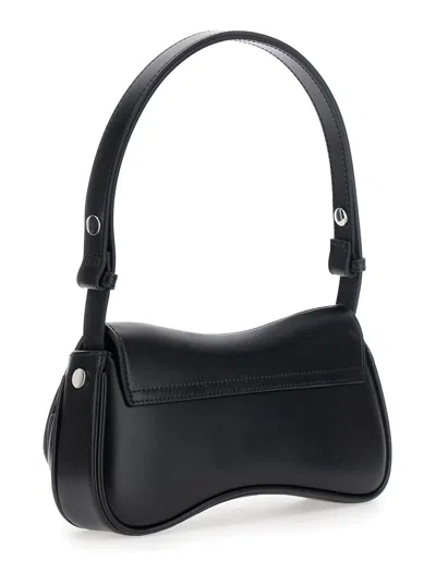 Diesel Curved Silhouette Clutch With Adjustable Strap In Black