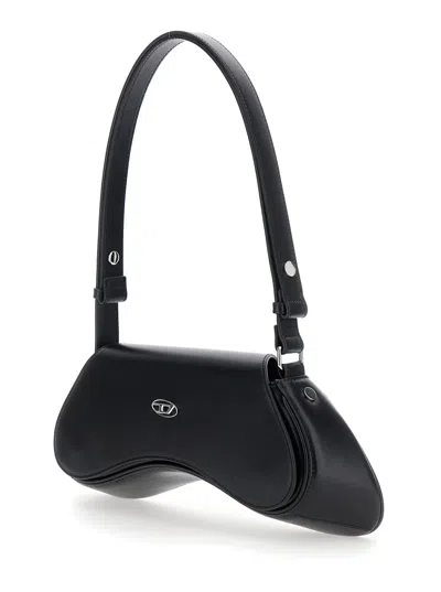 Diesel Play-crossbody Bag In Semi Gloss Leather In Black