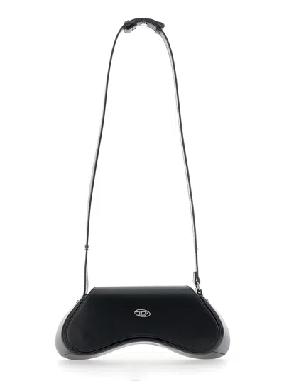 Diesel Play-crossbody Bag In Semi Gloss Leather In Black