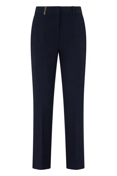 Peserico Slim Fit Chino Trousers In Blue