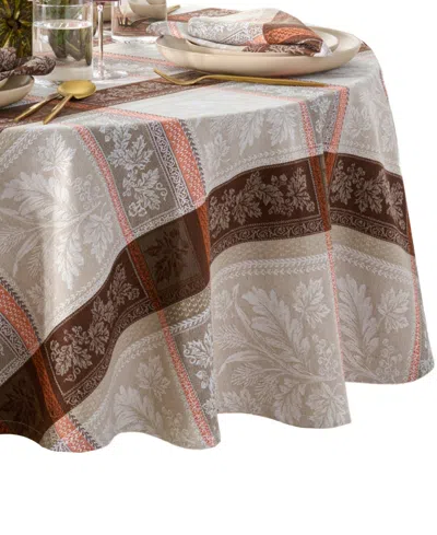 Elrene Windswept Harvest Jacquard Cotton Tablecloth, 70" Round In Multi