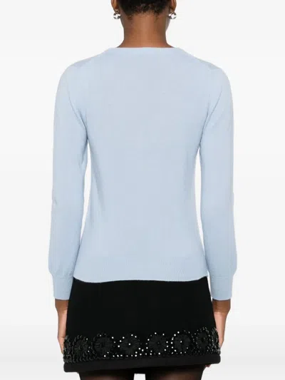 Vivetta Pearl-button Embellished Cardigan In Blue