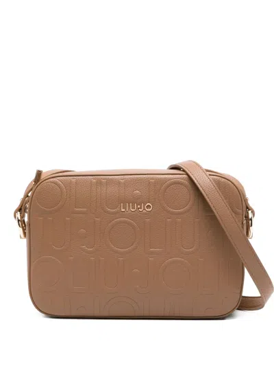 Liu •jo Logo-plaque Leather Cross-body Bag In Brown