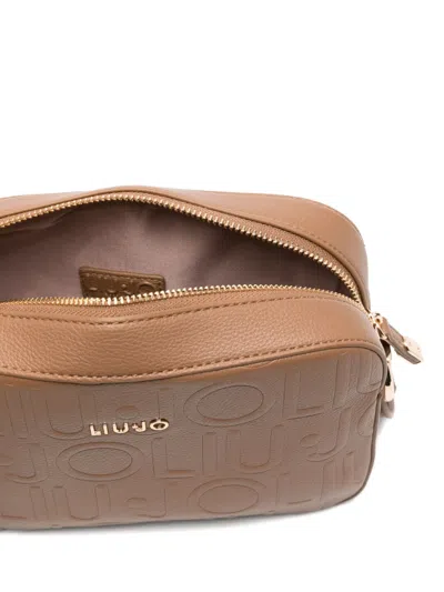 Liu •jo Logo-plaque Leather Cross-body Bag In Brown